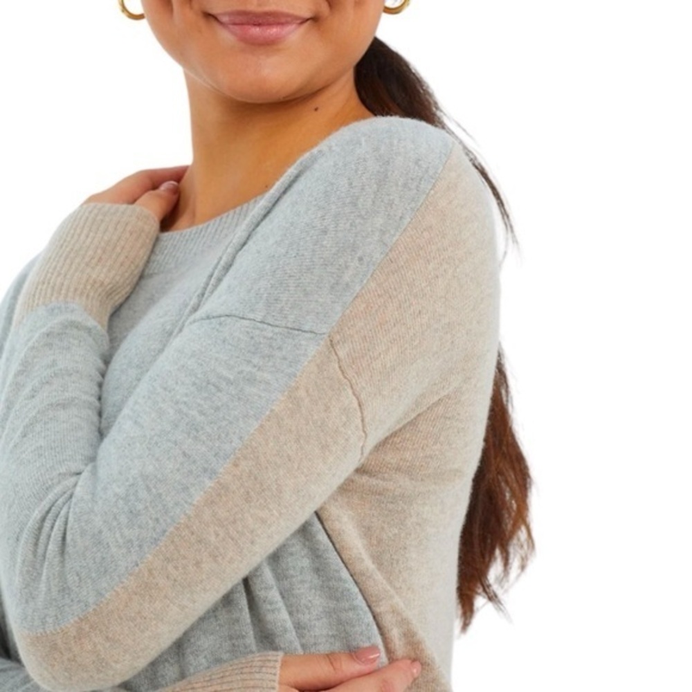 Summersalt The Coziest Wool & Cashmere Blend Color Block Crew‎ Sweater Medium